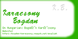 karacsony bogdan business card